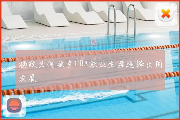 杨政为何放弃CBA职业生涯选择出国发展